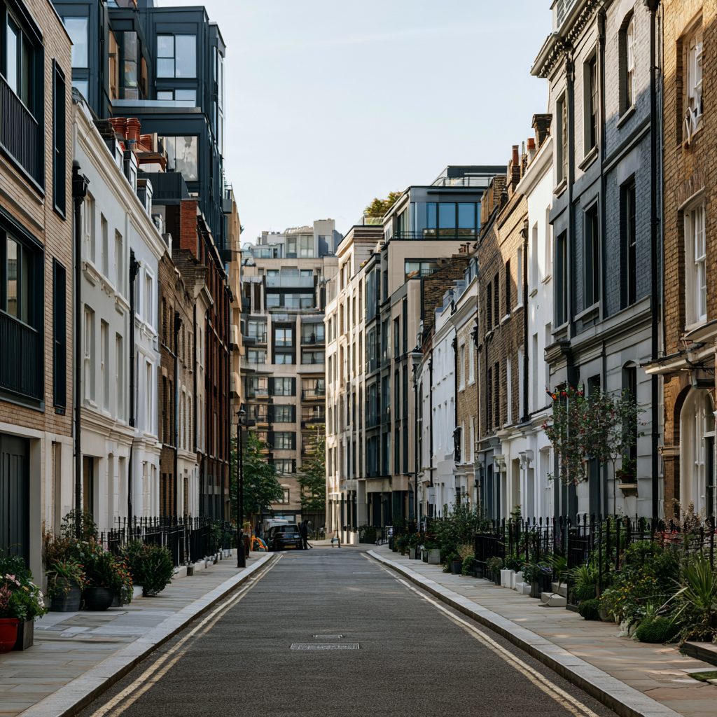 A quiet residential mews street in Belgravia, London